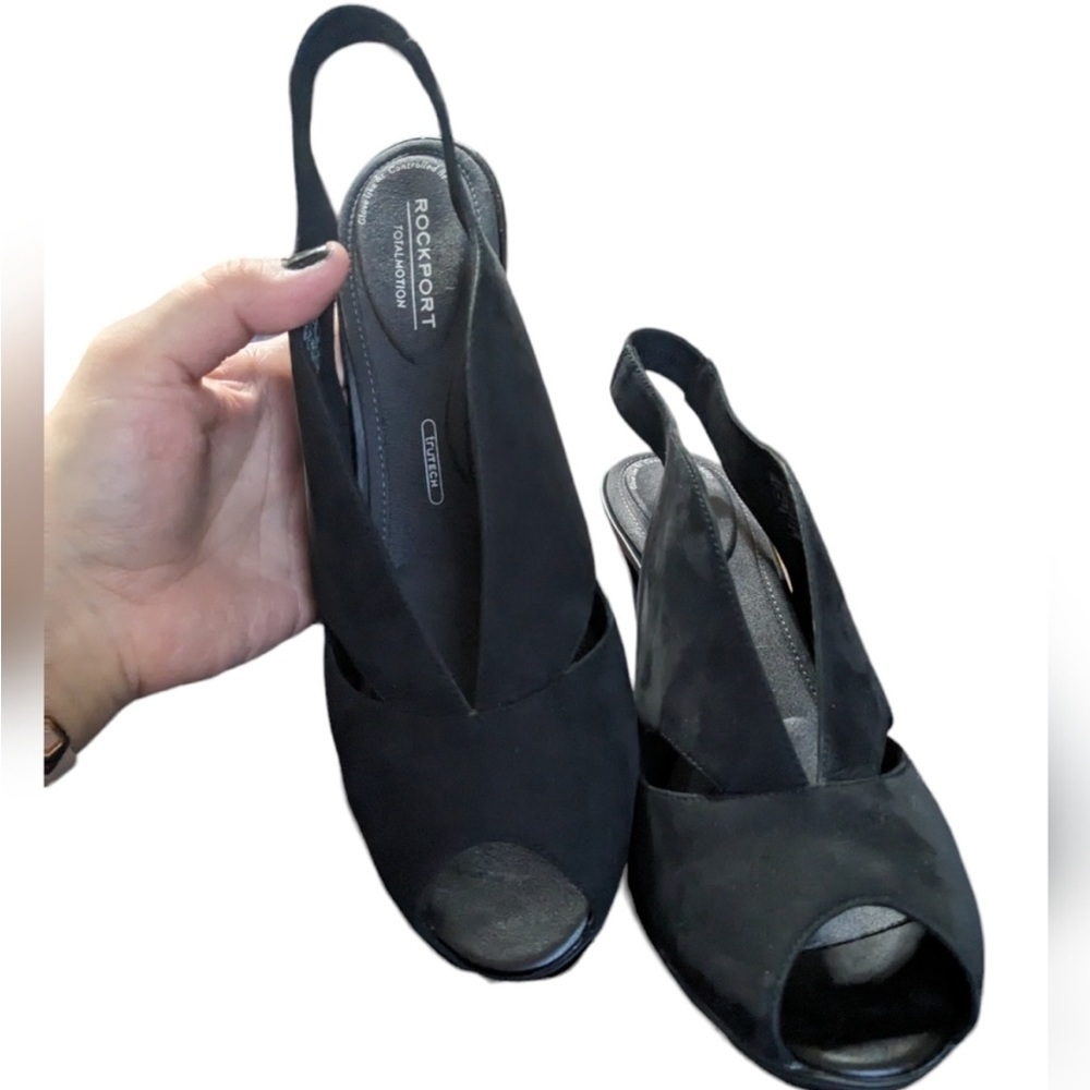 Rockport totalmotion truth black peep toe pumps
